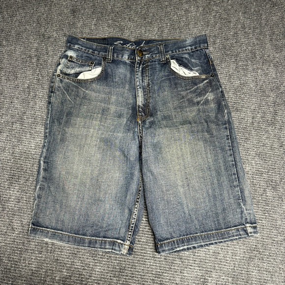 Satin Denim Other - Satin Denim Men's Size 34 Blue‎ Wash Jean Shorts Cargo Casual